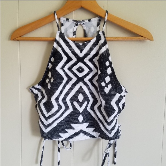 Sexy Tie Side Tribal Crop Top - Picture 1 of 7